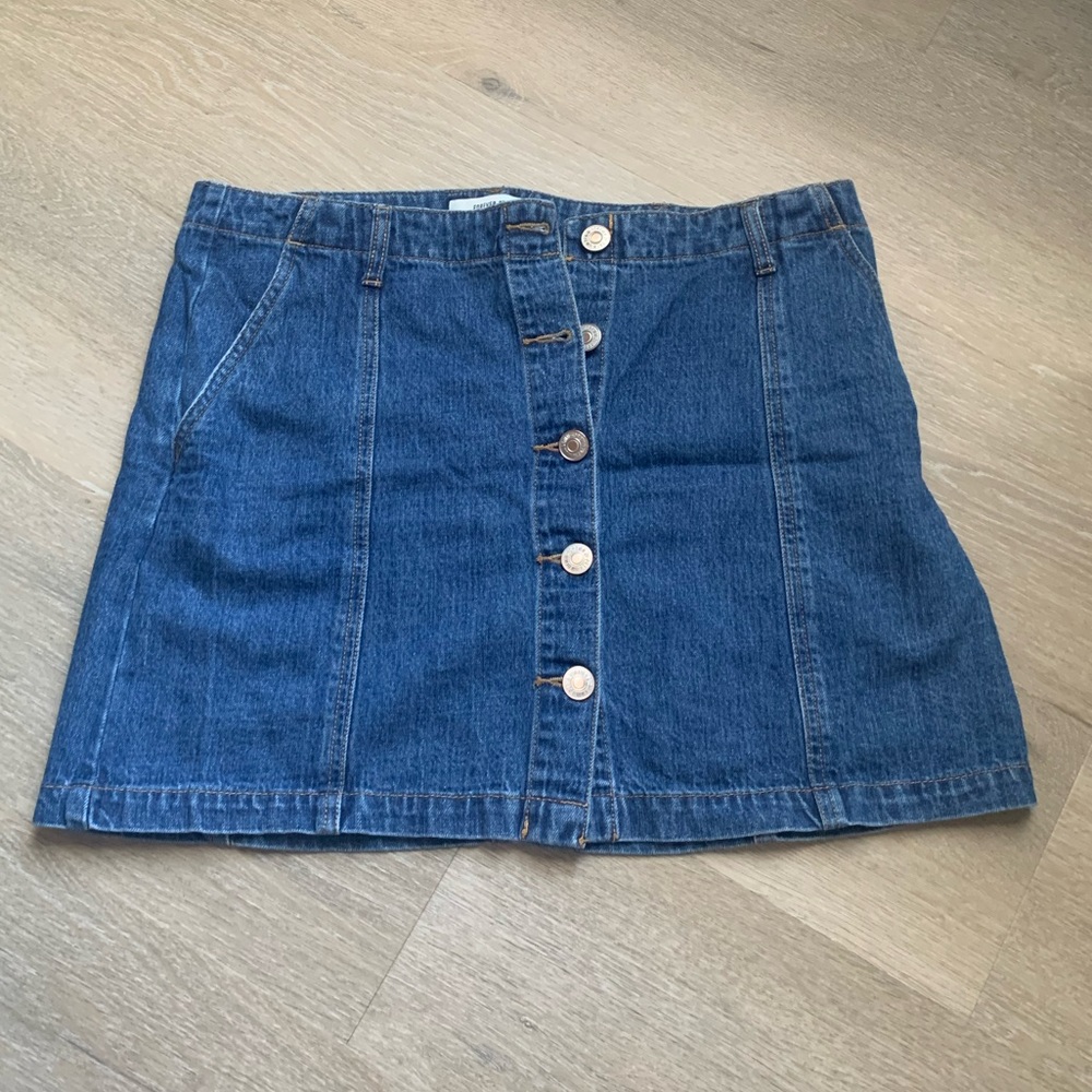 button up jean skirt